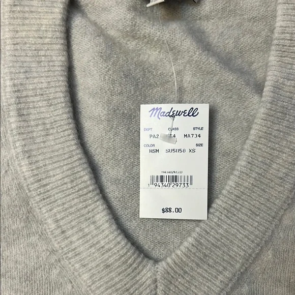 Gray V-Neck Sweater - Picture 2 of 5